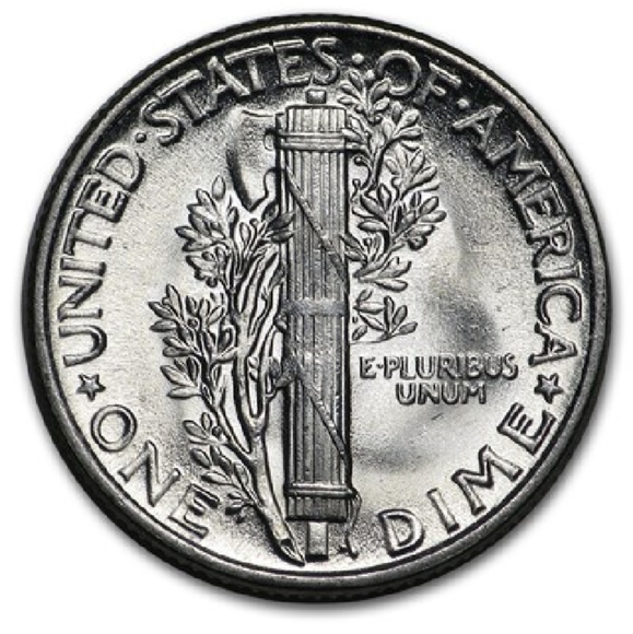 🌟 2pcs Mercury Dimes 1926,1946,1935,1939 90% Silver BU Random Year Vintage Dime - Picture 4 of 4